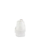 DJANGO & JULITTE BECCA-DJ white patent leather slip-on sneakers with black striped elastic gussets. Photo of back view.