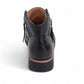 DJANGO & JULIETTE black leather high-top ankle boots with twin-zip fastening and wedge sneaker sole. Photo of back view.