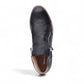 DJANGO & JULIETTE black leather high-top ankle boots with twin-zip fastening and wedge sneaker sole. Photo of upper view.