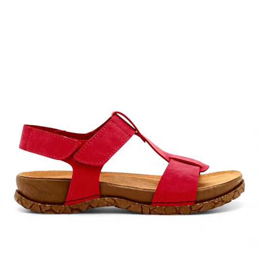 El Naturalista Tabernas red vegan sandal with adjustable strap and textured ergonomic sole