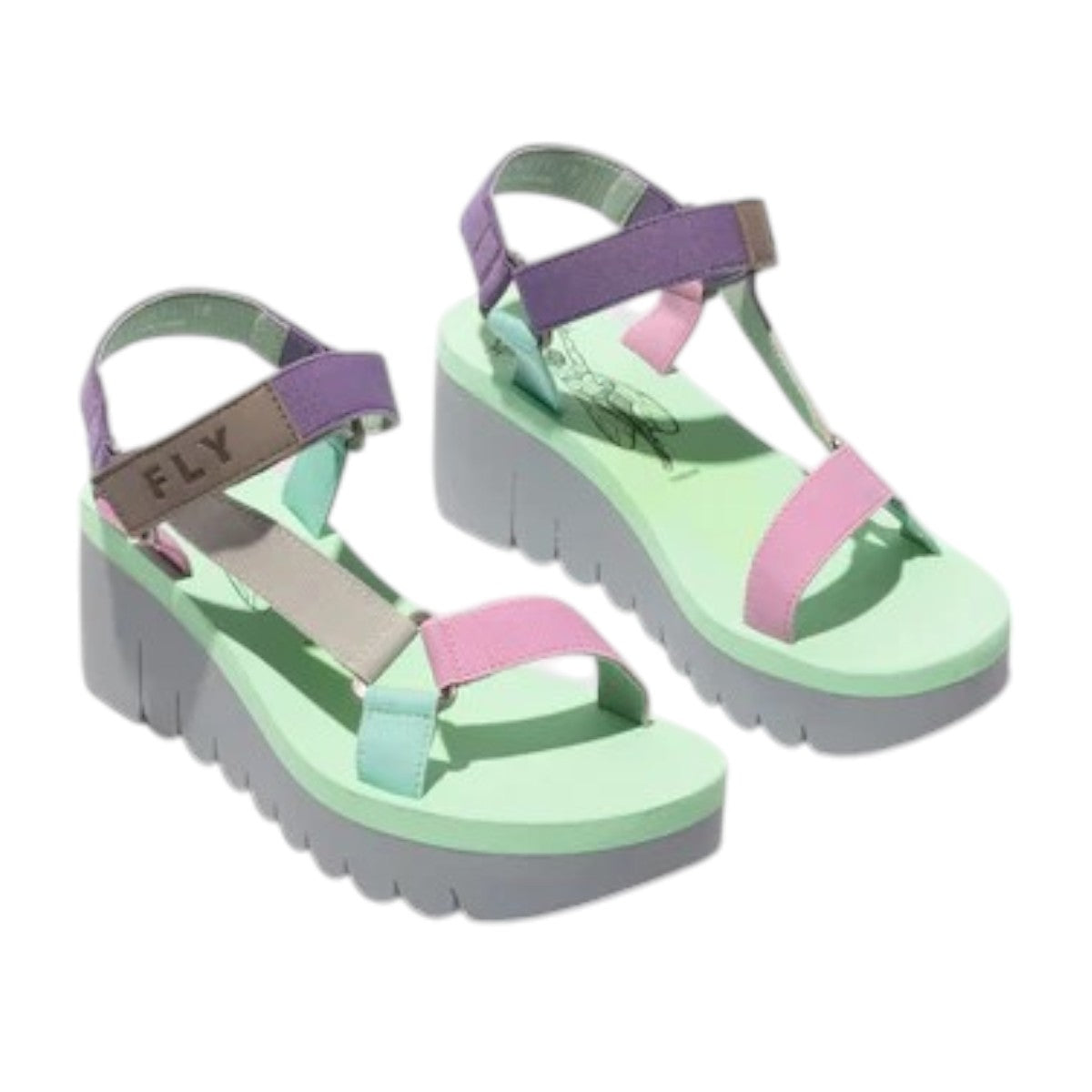 FLY LONDON YEFA726FLY /011 GREY/MULTI/CAMU PINK