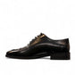 Fit minab black leather lace-up oxford shoe with cap toe and handmade stitching for formal or smart casual wear.