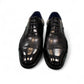 Fit minab black leather lace-up oxford shoe with cap toe and handmade stitching for formal or smart casual wear.