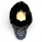 ALBERTA SUEDE MOCCASINS - NAVY/BLACK