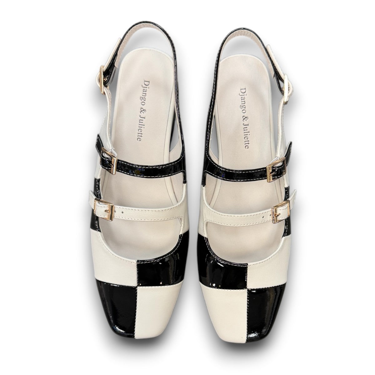DJANGO & JULIETTE BRYNINS-DJ/ BLACK-WHITE - PATENT LEATHER
