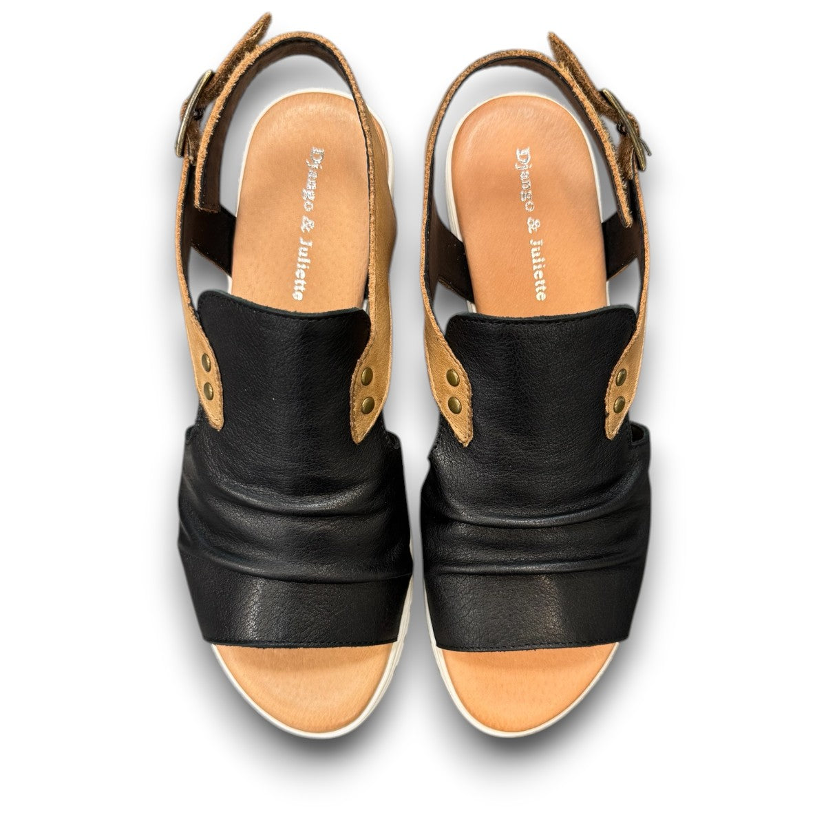 DJANGO & JULITTE MADIS-DJ  BLACK-DK TAN-WHITE SOLE