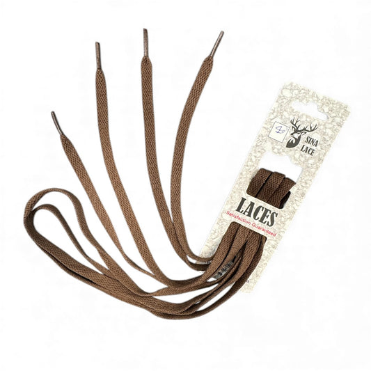 SINA FLAT SHOELACES - BROWN
