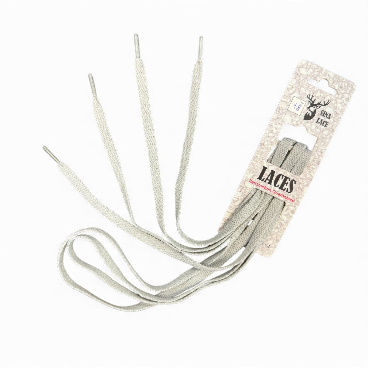 SINA FLAT SHOELACES - LIGHT GREY