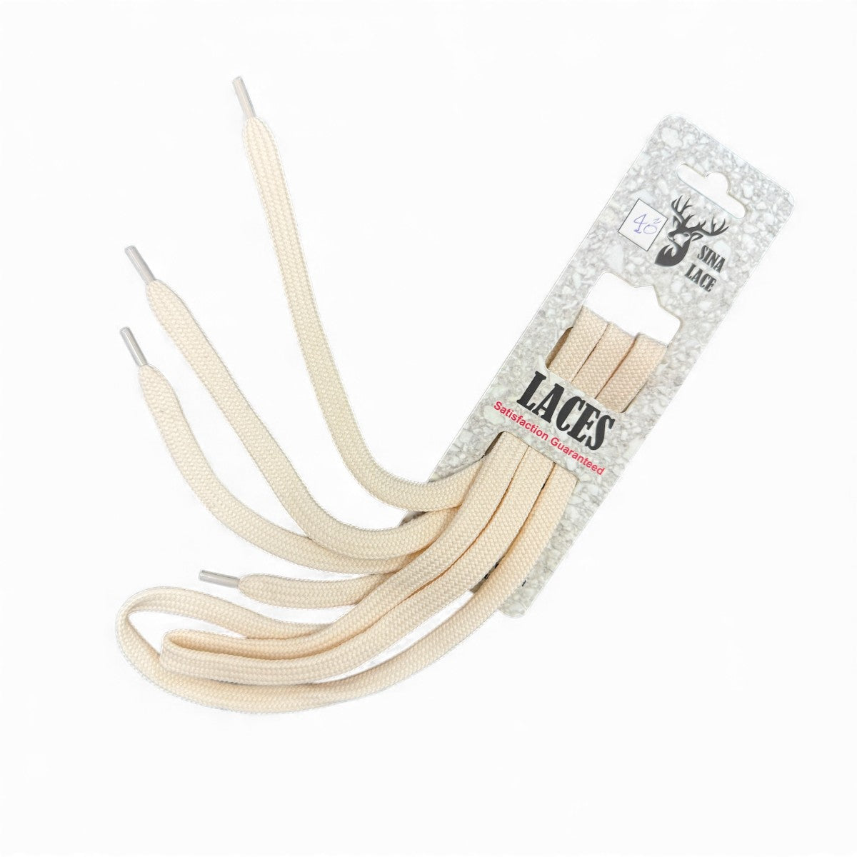 SINA FLAT SHOELACES - LIGHT CREAM
