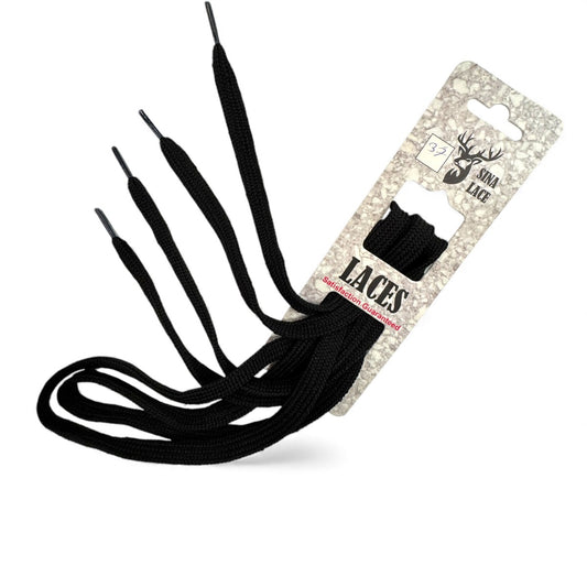 SINA FLAT SHOELACES - BLACK