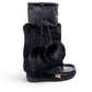 Laurentian Chief Imperial 16-inch black leather boots with fur trim and decorative beadwork