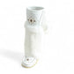 Laurentian Chief Imperial 16-inch white leather boots with fur trim and intricate beadwork detail.