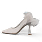 NIKPA PAPILLON white bridal high heels featuring a sheer mesh finish and elegant tulle bow detail