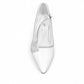 NIKPA PIKOK white satin high heel pump with t-strap and decorative crystal embellishment