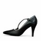 Nikpa Pikok black stiletto heel with a pointed toe and decorative crystal embellishment
