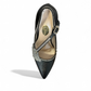 Nikpa Pikok black stiletto heel with a pointed toe and decorative crystal embellishment