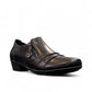 Ortho Flex black low-cut dress shoe with side zipper detail and a short block heel.
photo of the front side