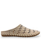 Roamers Verity mink leather slip-on sandal with breathable perforated cutouts and rubber outsole.
photo of the right side