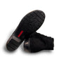 Ros Hommerson Esme black suede ankle bootie with ruched vamp .
photo of the bottom side