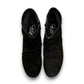 Ros Hommerson Esme black suede ankle bootie with ruched vamp .
photo of the top side