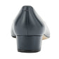 Ros Hommerson Heidi II navy leather pump with a comfortable crescent heel and almond toe.
photo of the back side