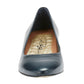 Ros Hommerson Heidi II navy leather pump with a comfortable crescent heel and almond toe.
photo of the front side