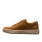 SAFE STEP 25491 LION tan leather sneaker with side zipper, elastic laces, and textured synthetic sole.