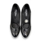 SOLE FLEX S5426 black dress pump with textured heel and toe accents for semi-formal wear.
photo of the  top side