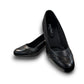 SOLE FLEX S5426 black dress pump with textured heel and toe accents for semi-formal wear.
photo of the top side