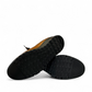 Satel Abgineh brown leather lace-up shoe with perforated detail and a durable black rubber outsole. Photo of bottom view.