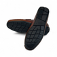 Satel Poonak brown genuine leather loafers with handmade stitching and metal bit detail for formal or smart casual wear. Photo of bottom view.