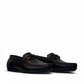 Satel Poonak dark brown genuine leather loafers with handmade stitching and metal bit detail. Photo of front view.