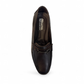 Satel Poonak dark brown genuine leather loafers with handmade stitching and metal bit detail. Photo of sole view.