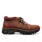 Satel Shorabil brown leather lace-up boots with durable rubber lug soles and detailed handmade stitching. Photo of right side view.