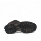 Satel Sistan black leather men's boots with a durable rubber outsole and brown padded collar detail. Photo of bottom view.