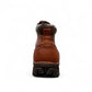 Satel Sistan light brown leather lace-up boots with a polished finish and durable rubber outsole for formal wear. Photo of back view.