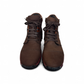 Satel Sistan suede dark brown lace-up boots with a durable rubber outsole and detailed stitching. Photo of front view.