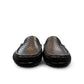 Satel Yashar black genuine leather loafers with subtle handmade stitching and perforated detail. Photo of front view 1.