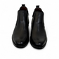 Satel Yazd black leather boots with elastic side panels, handmade stitching, and durable rubber outsole. Photo of upper view.