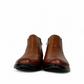 Satel Yazd dark brown genuine leather Chelsea boots with side elastic panels and rubber outsole. Photo of front view.