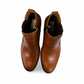 Satel Yazd light brown leather Chelsea boots with subtle handmade stitching and a durable black rubber outsole. Photo of upper view 1.