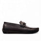 Satel Ariashahr black genuine leather loafer with handmade stitching and a polished finish. Photo of right side view.