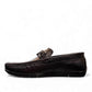 Satel Ariashahr black genuine leather loafer with handmade stitching and a polished finish. Photo of left side view.