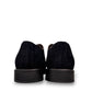 Sun Bardiya black suede lace-up dress shoes with a durable rubber outsole for formal or smart casual wear. Photo of back view.