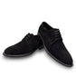 Sun Bardiya black suede lace-up dress shoes with a durable rubber outsole for formal or smart casual wear. Photo of front view 1.