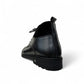 Sun Hesam black leather lace-up boot with a polished finish, rubber outsole, and handmade stitching. Photo of back view 2.