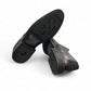Sun Hesamak 3 black leather brogue dress shoe with lace-up closure and detailed stitching. Photo of bottom view.