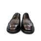 Sun Hesamak 3 black leather brogue dress shoe with lace-up closure and detailed stitching. Photo of front view 1.