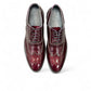Sun Hesamak red leather brogue shoe with lace-up closure, polished finish, and durable rubber outsole. Photo of upper view.