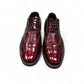 Sun Hesamak red leather brogue shoe with lace-up closure, polished finish, and durable rubber outsole. Photo of front view 2.